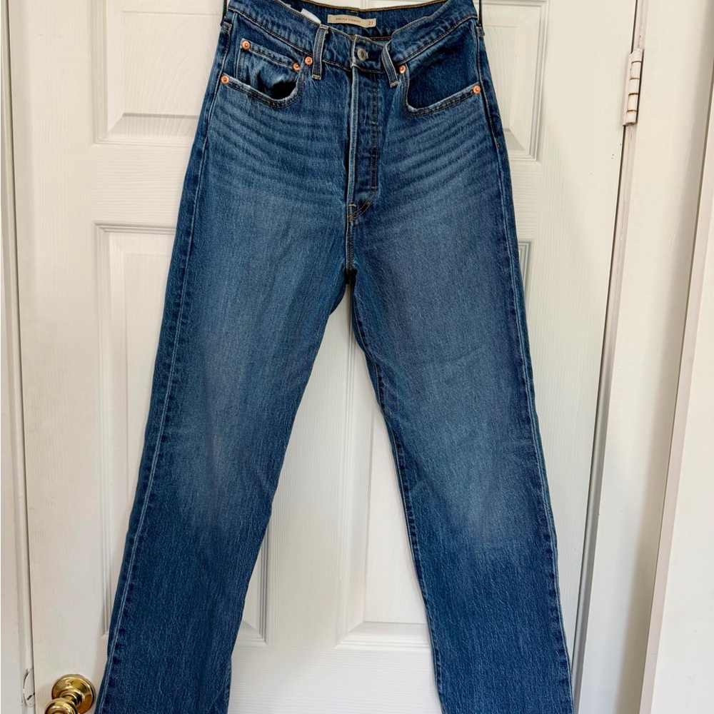 Levi's Ribcage Straight Blue Jeans